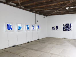 Kerstin Hille, Zeichnung, Blaue Gruppe, Haunt Berlin, Im Gewächshaus Kerstin Hille