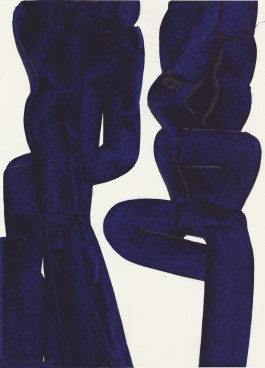 Kerstin Hille, Zeichnung, Blaue Gruppe Kerstin Hille