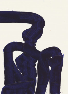 Kerstin Hille, Zeichnung, Blaue Gruppe Kerstin Hille