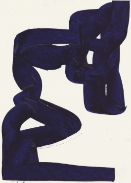 Kerstin Hille, Zeichnung, Blaue Gruppe Kerstin Hille