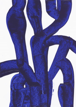 Kerstin Hille, Zeichnung, Blaue Gruppe Kerstin Hille