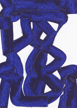 Kerstin Hille, Zeichnung, Blaue Gruppe Kerstin Hille